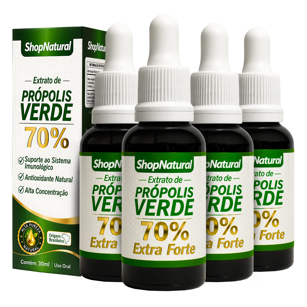Própolis Verde 70% Extra Forte 30ml - Proteção Para Garganta e Imunidade — Kit 5 unidades