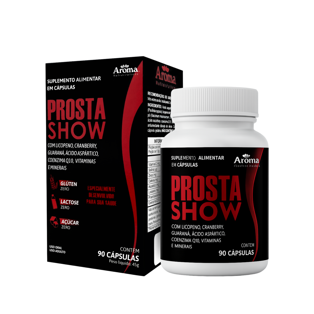 ProstaShow 90 Cápsulas | Saw Palmetto, Zinco e Licopeno - Linha Masculina