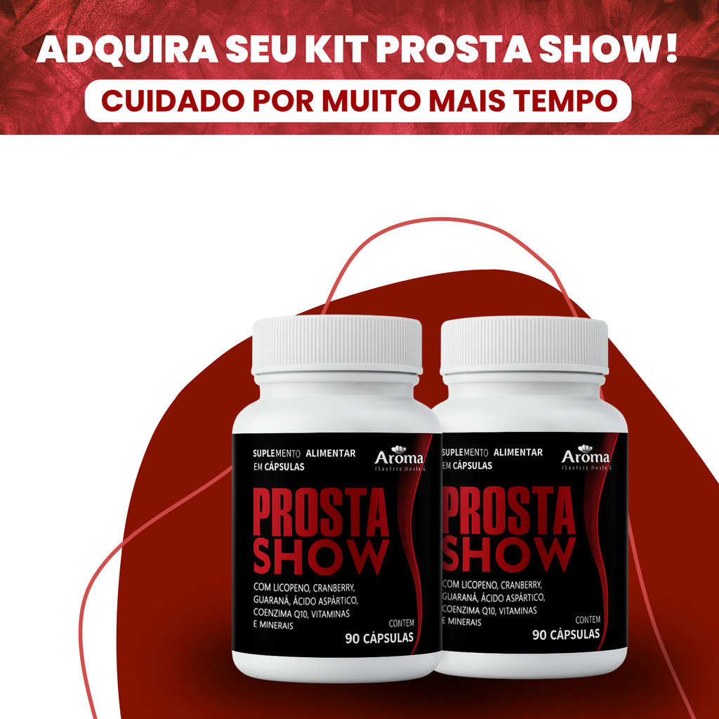 ProstaShow 90 Cápsulas | Saw Palmetto, Zinco e Licopeno - Linha Masculina — Kit 2 Unidades
