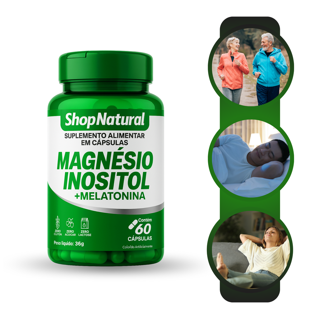 Magnésio Inositol + Melatonina Shop Natural Relaxar, Dormir e Bem-Estar Natural — foto 5