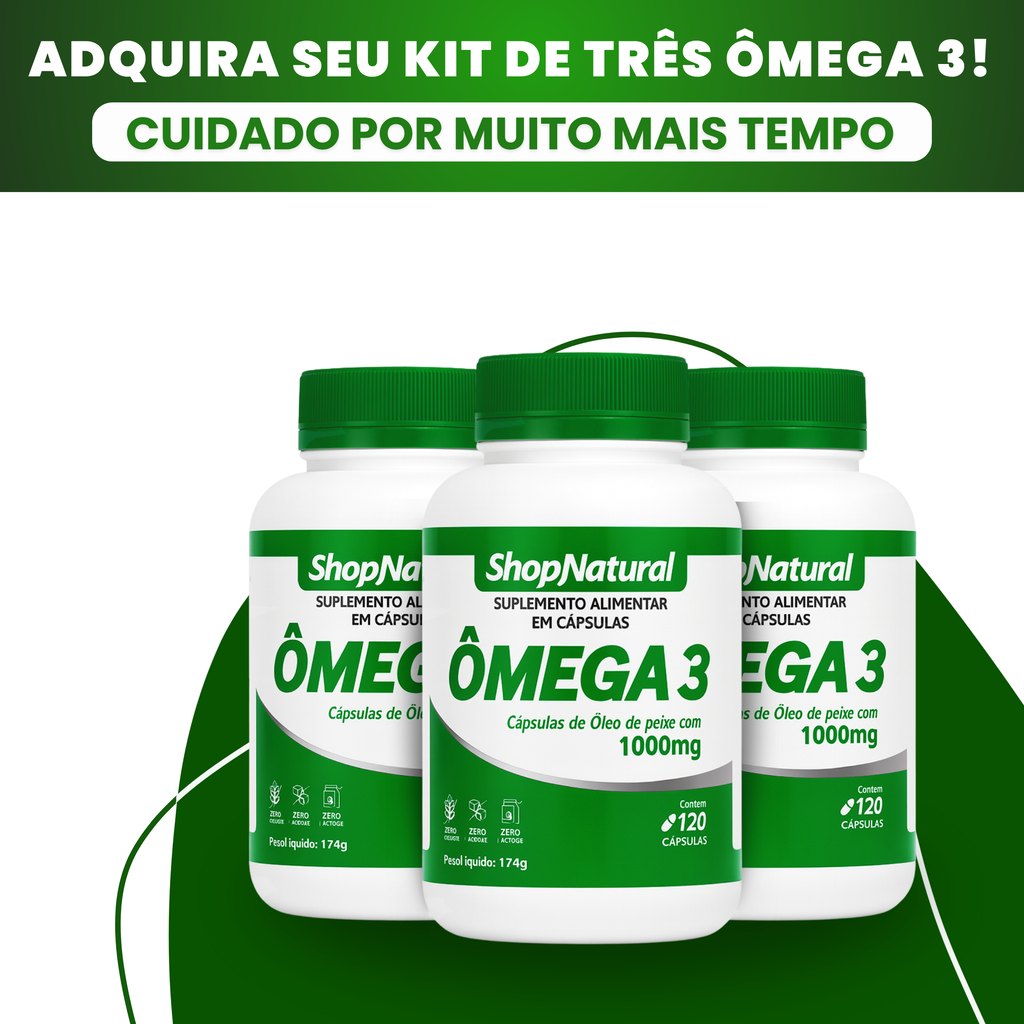 Anti-inflamatório Ômega 3 Premium 120 cápsulas 1000mg — Kit 3 Unidades