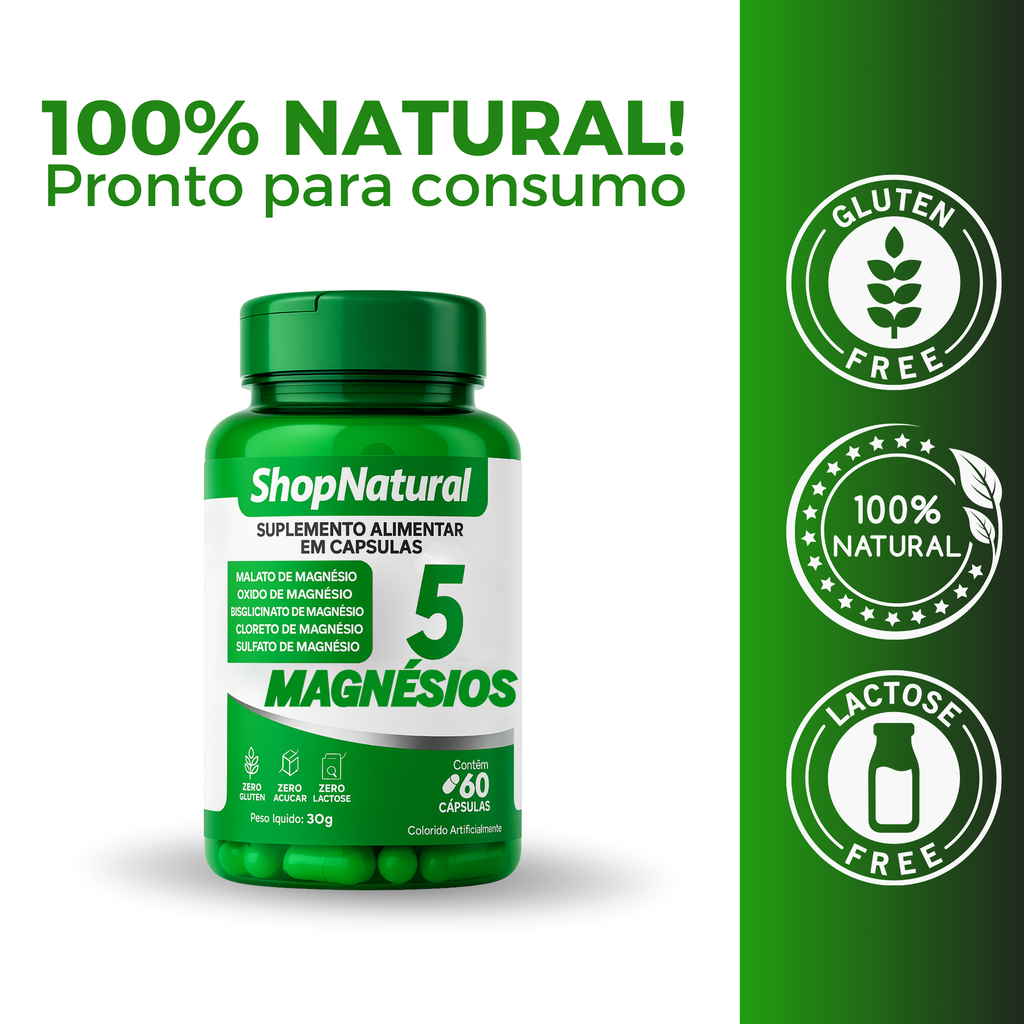 Tetra Magnésio 5 Tipos De Magnésio 600mg Premium 60 Cápsulas — foto 8