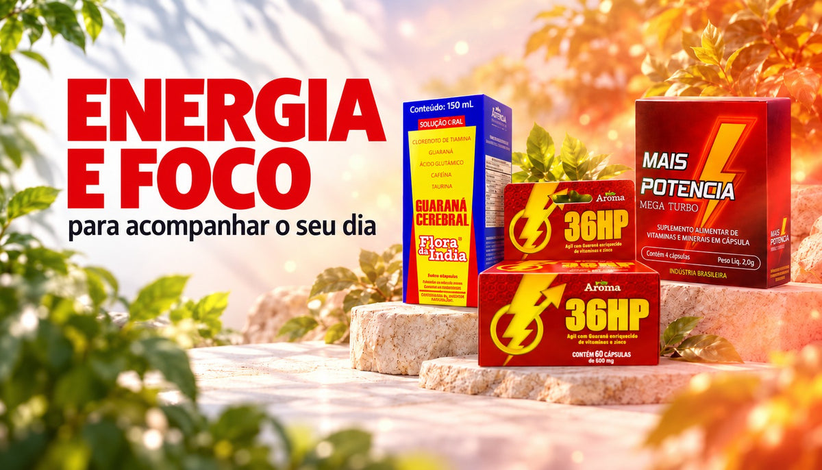Energia e foco para acompanhar o seu dia: Guaraná Cerebral, 36HP e Mais Potência