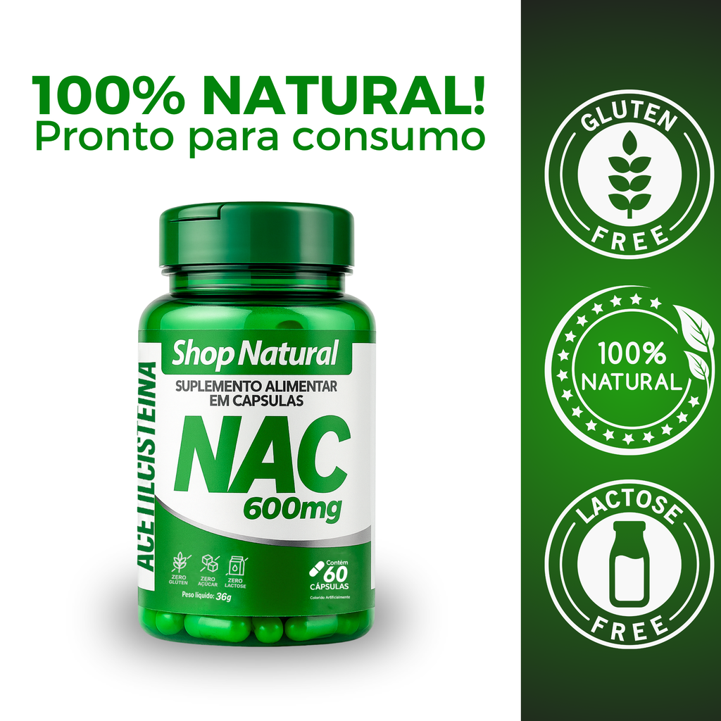 NAC 600mg N-Acetilcisteína 60 Cápsulas | Suporte Respiratório e Glutationa — foto 5