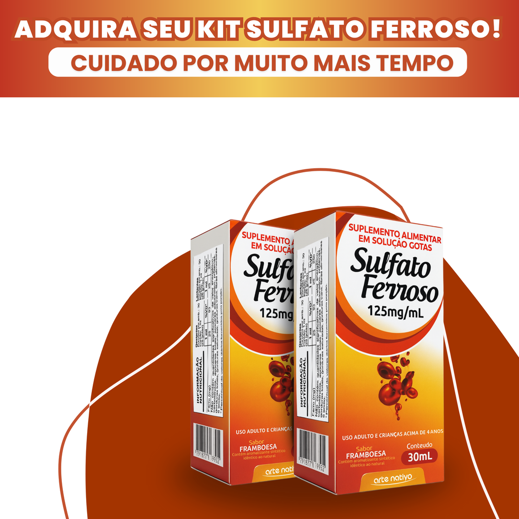 Sulfato Ferroso Gotas 30ml 125mg/ml — Kit 2 Unidades