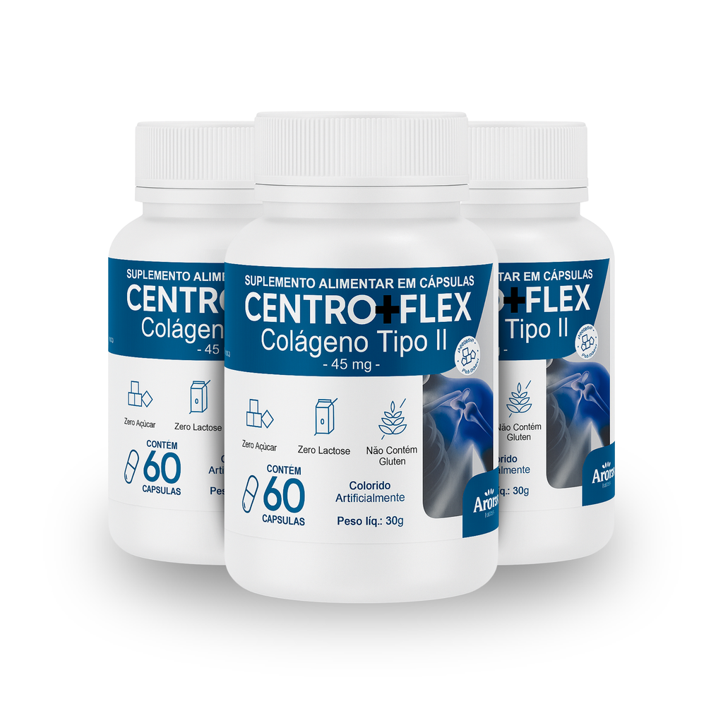 Kit 3x Centro+Flex Colágeno Tipo II | 180 Cápsulas