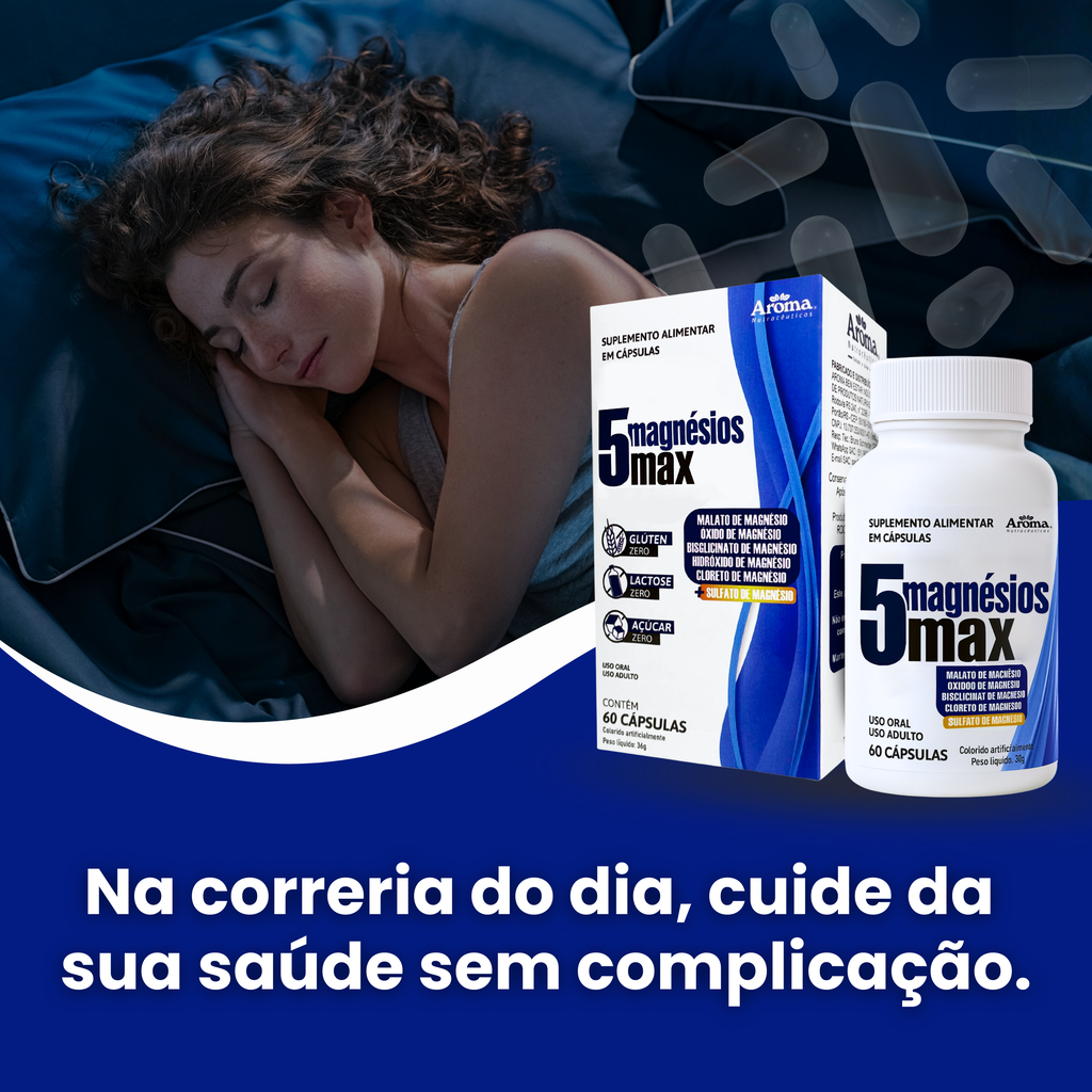 Tetra Magnésio 5 Tipos De Magnésio 600mg Premium - 60 Cápsulas Sem Sabor — foto 4