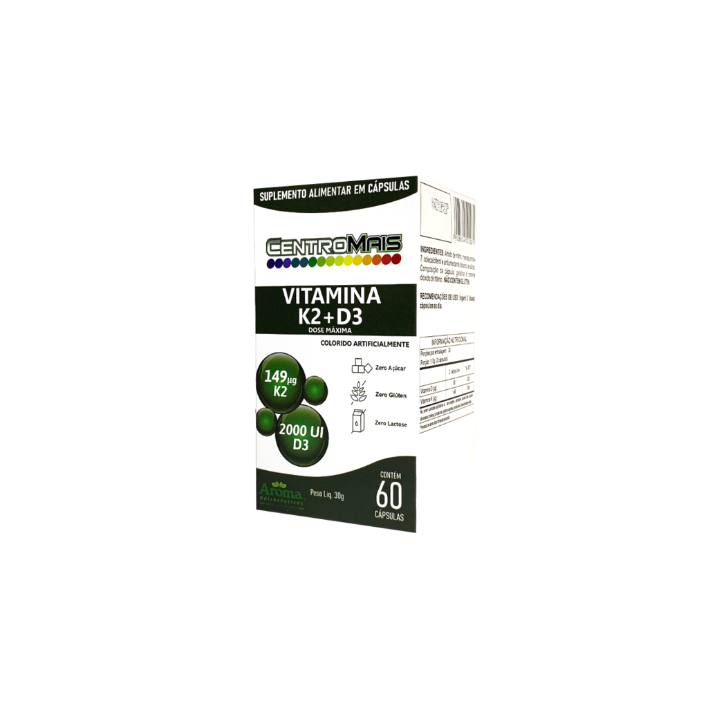 Vitamina K2 149ug + D3 2000ui | CentroMais 60 Cápsulas